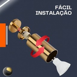 Spot Sobrepor Gold Direcionável para Teto + Lâmpada Gu10 5w - 5