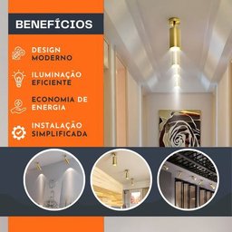 Spot Sobrepor Gold Direcionável para Teto + Lâmpada Gu10 5w - 9