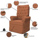 Ver imagem 3 de Poltrona de Amamentação e Descanso com Balanço e Puff Laís G05 Veludo Terracota - Mpozenato