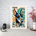 Ver imagem 1 de Quadro Doberman - Chicago Dog Show Poster 45x34cm - com Vidro:moldura Branca