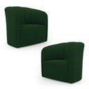 Ver imagem 1 de Kit 02 Poltronas Decorativas Abby Bouclê Verde - Desk Design