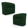 Kit 02 Poltronas Decorativas Abby Bouclê Verde - Desk Design - 1