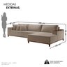 Sofá Grécia com Chaise Bouclê 2,90M - 4