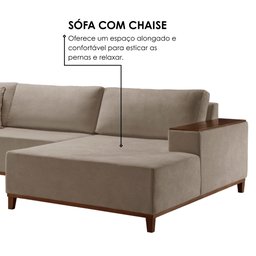 Sofá Grécia com Chaise Bouclê 2,90M - 5