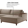 Sofá Grécia com Chaise Bouclê 2,90M - 5