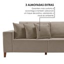 Ver imagem 6 de Sofá Grécia com Chaise Bouclê 2,90m Bege Cru