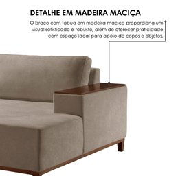 Sofá Grécia com Chaise Bouclê 2,90M - 8