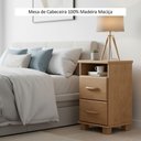 Ver imagem 5 de Mesa de Cabeceira 2 Gavetas e Nicho 100% Madeira Maciça Linha Ouro Marrom
