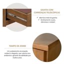 Ver imagem 6 de Mesa de Cabeceira 2 Gavetas e Nicho 100% Madeira Maciça Linha Ouro Marrom