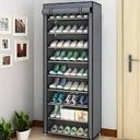 Ver imagem 4 de Sapateira Organizadora Vertical com Capa Tnt – 9 Prateleiras – Estrutura em Metal e Plástico – Cor P