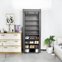 Ver imagem 2 de Sapateira Organizadora Vertical com Capa Tnt – 9 Prateleiras – Estrutura em Metal e Plástico – Cor P