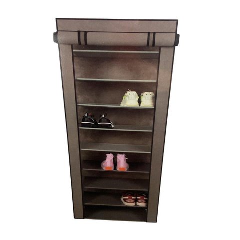 Sapateira Organizadora Vertical com Capa Tnt – 9 Prateleiras – Estrutura em Metal e Plástico – Cor P