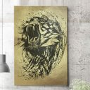 Ver imagem 1 de Placa Decorativa Desenho Silhueta de Leão Rugindo-30X45Cm