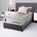 Ver imagem 1 de Conjunto Cama Box Solteiro c/ Molas Ensacadas New Moon Cinza 88x188x66