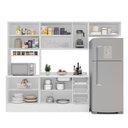Ver imagem 7 de Cozinha Pérola Comtampo Rodapé 4 Peças Paneleiro/Torre Quente Aéreo 3 Portas Balcão 120 e Basculante Yescasa Cinza/Branco