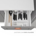 Ver mais imagens de Cozinha Pérola Comtampo Rodapé 4 Peças Paneleiro/Torre Quente Aéreo 3 Portas Balcão 120 e Basculante Yescasa Cinza/Branco