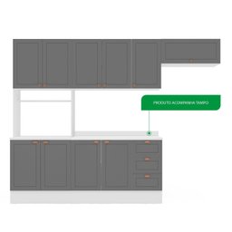Cozinha Pérola Comtampo Rodapé 4 Peças Paneleiro/torre Quente Aéreo 3 Portas Balcão 120 e Basculante - 5