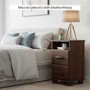Ver imagem 5 de Mesa de Cabeceira 2 Gavetas e Nicho 100% Madeira Maciça Linha Ouro Marrom