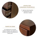 Ver imagem 6 de Mesa de Cabeceira 2 Gavetas e Nicho 100% Madeira Maciça Linha Ouro Marrom