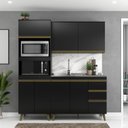 Ver imagem 1 de Cozinha Modulada Compacta Ema 3 Peças 7 Portas 3 Gavetas com Torre Quente Yescasa Preto