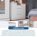 Ver imagem 6 de Cômoda 4 Gavetas 2 Portas Alba para Quarto Branco
