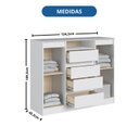 Ver imagem 5 de Cômoda 4 Gavetas 2 Portas Alba para Quarto Branco