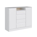 Ver mais imagens de Cômoda 4 Gavetas 2 Portas Alba para Quarto Branco