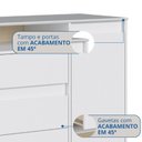 Ver imagem 3 de Cômoda 4 Gavetas 2 Portas Alba para Quarto Branco