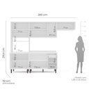 Ver imagem 4 de Cozinha Completa Modulada 280cm com Tampo 4 Peças Pérola Yescasa