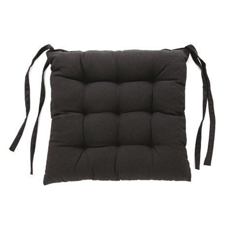 Kit com 6 Almofada de Cadeira Futton com Amarração 40x40cm - Preto