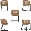 Ver imagem 5 de Mesa com 4 Cadeiras de Jantar Roma 100cm e Noronha em Aluminío Preto Corda Nautica Estofado 5 Trama