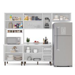 Cozinha Pérola com Tampo 4 Peças Paneleiro/torre Quente Aéreo 3 Portas Balcão 120 e Basculante Yesca - 7