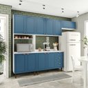 Ver imagem 1 de Cozinha Completa Modulada 280cm com Tampo 4 Peças Pérola Yescasa Azul/Branco