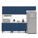 Ver imagem 3 de Cozinha Completa Modulada 280cm com Tampo 4 Peças Pérola Yescasa Azul/Branco