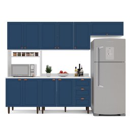 Cozinha Pérola com Tampo 4 Peças Paneleiro/torre Quente Aéreo 3 Portas Balcão 120 e Basculante Yesca - 3
