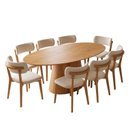 Ver imagem 2 de Conjunto Sala de Jantar Oval Genebra Nozes 1.80x100 8 Cadeiras Carina Yescasa Off White