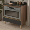 Ver imagem 3 de Balcao com Tampo e Nicho para Forno 1 Gaveta MDF 80 cm Kali 1640622 Carvalho Toq Chumbo Nicioli