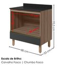 Ver imagem 2 de Balcao com Tampo e Nicho para Forno 1 Gaveta MDF 80 cm Kali 1640622 Carvalho Toq Chumbo Nicioli