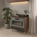 Ver imagem 7 de Balcao com Tampo e Nicho para Forno 1 Gaveta MDF 80 cm Kali 1640622 Carvalho Toq Chumbo Nicioli