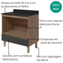 Ver imagem 4 de Balcao com Tampo e Nicho para Forno 1 Gaveta MDF 80 cm Kali 1640622 Carvalho Toq Chumbo Nicioli