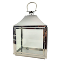 Ver imagem 1 de Lanterna Decorativa Marroquina Inox Prata 43x31x19cm