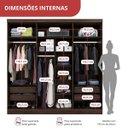 Ver imagem 6 de Guarda Roupa 6 Portas 4 Gavetas Supreme Marrom/Capuccino