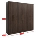 Ver imagem 4 de Guarda Roupa 6 Portas 4 Gavetas Supreme Marrom/Capuccino