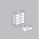 Ver imagem 4 de Cômoda 4 Gavetas 100% Madeira Maciça Linha Ouro