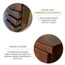 Ver imagem 7 de Cômoda 4 Gavetas 100% Madeira Maciça Linha Ouro Marrom/Café