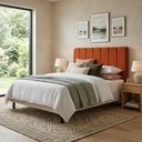 Ver imagem 2 de Cabeceira Carla King para Cama Box Madeira Macica Veludo Terracota Click Home