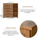 Ver imagem 6 de Cômoda 5 Gavetas 1 Porta 100% Madeira Maciça Linha Ouro Marrom/Freijó