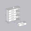 Ver mais imagens de Cômoda 5 Gavetas 1 Porta 100% Madeira Maciça Linha Ouro