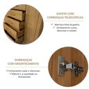 Ver imagem 5 de Cômoda 5 Gavetas 1 Porta 100% Madeira Maciça Linha Ouro Marrom/Freijó