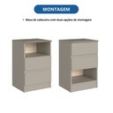 Ver imagem 6 de Mesa Cabeceira 2 Gavetas Aurora 42,5cm x 65,5cm x 38,8cm Cinza